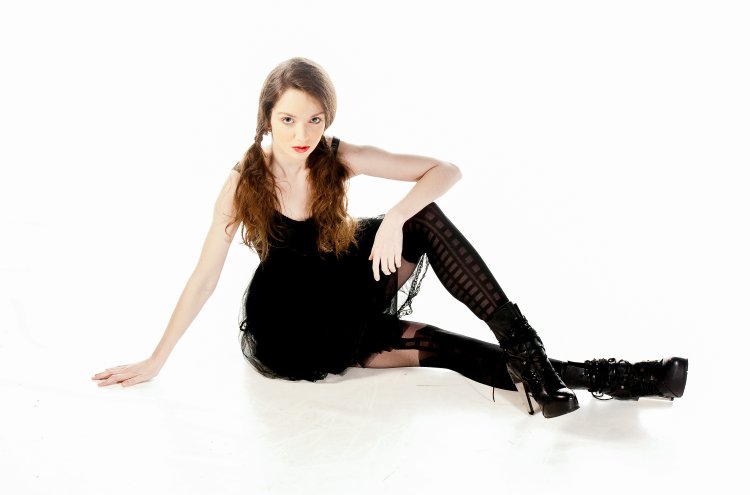 Photo shoot in black clothes in the studio