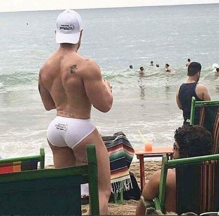 Naked man lies backwards