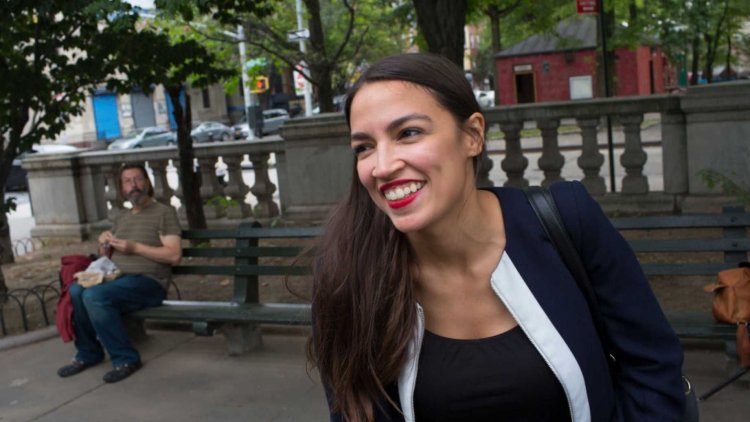 Ocasio-Cortez in a swimsuit