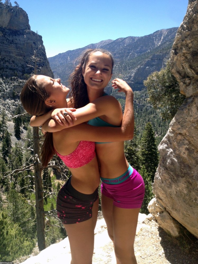 Hiking beautiful girls