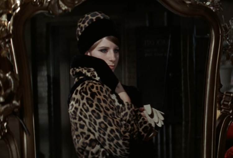 Barbara Streisand in a fur coat
