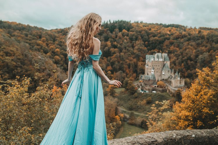 Girl in a blue dress