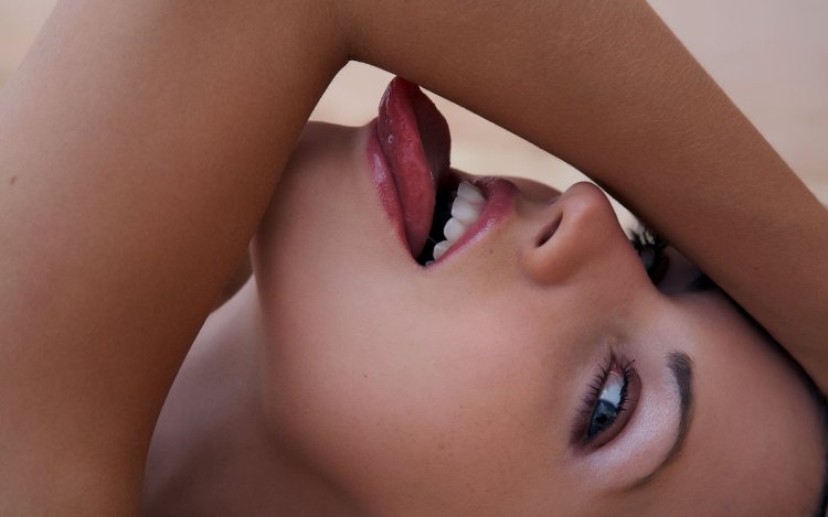 Tender lips of a girl