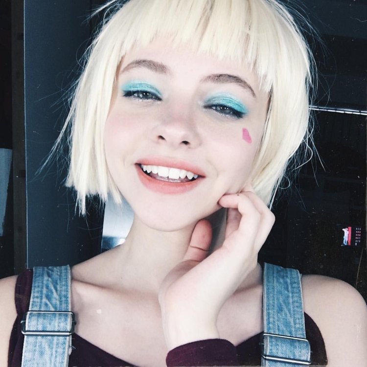 Kira Raush with blue hair