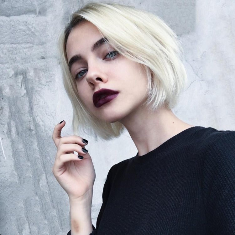 Kira Raush with white hair