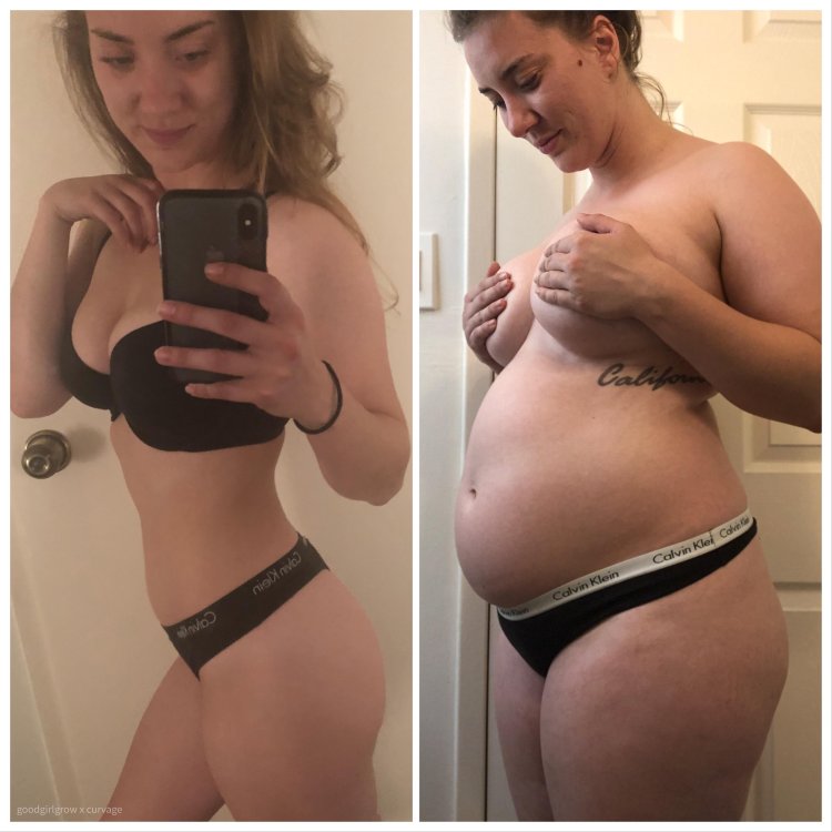 Girl with tummy feederism