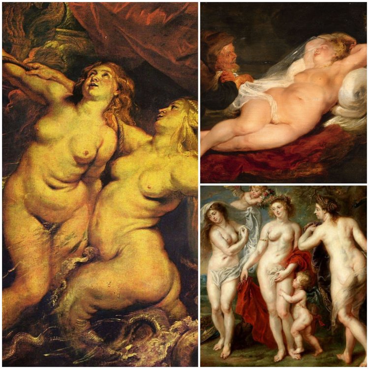 Rubensian woman on a bed