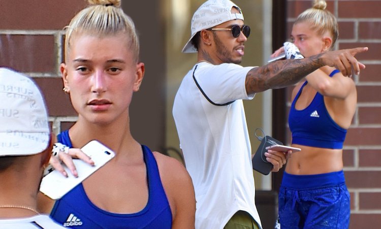Hailey Bieber and Lewis Hamilton