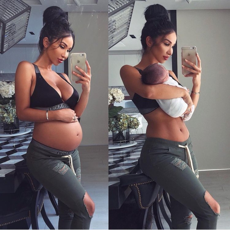 Photo session before and after childbirth