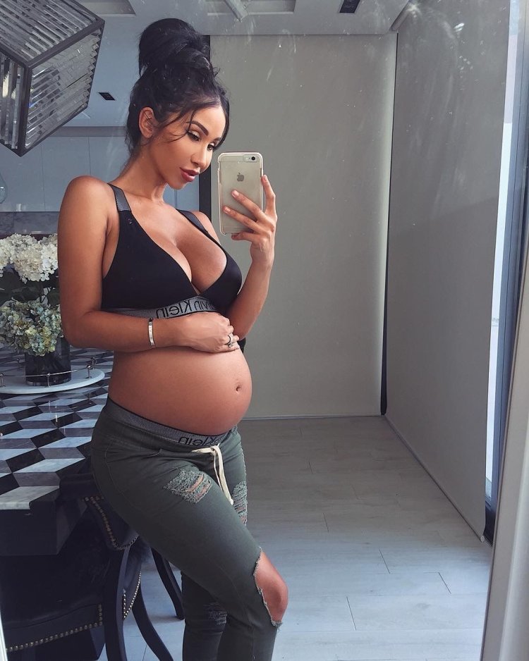 Beautiful girls with big belly