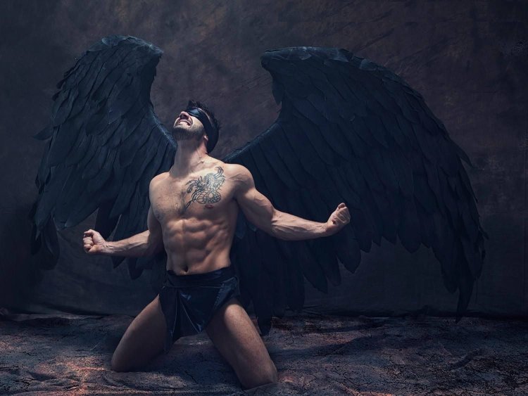 Black angel man