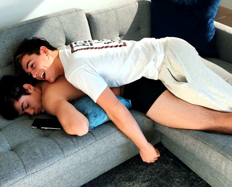 The guy lies on the guy