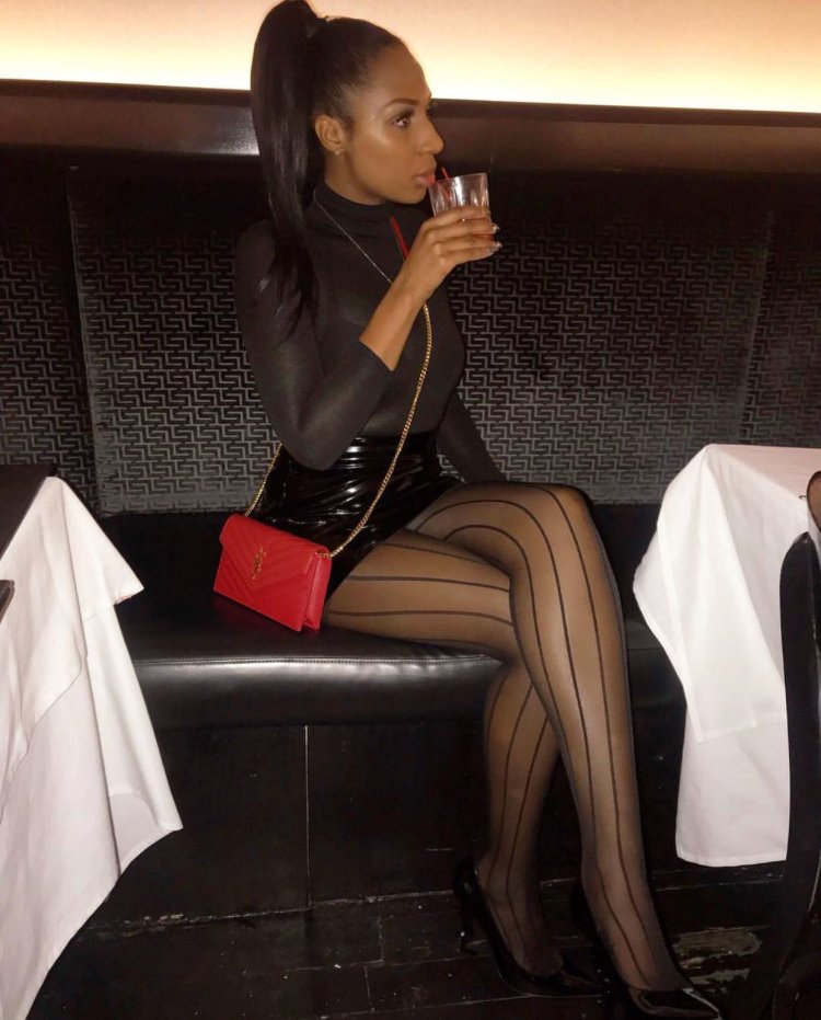 Latina pantyhose model