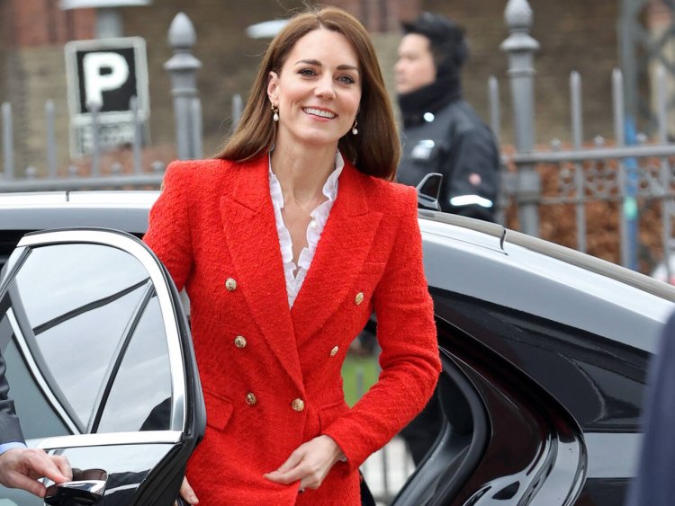 Kate Middleton in red jacket