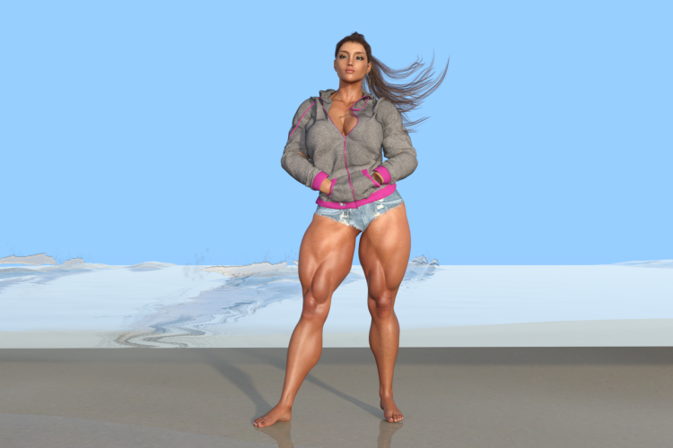 Muscular women in games