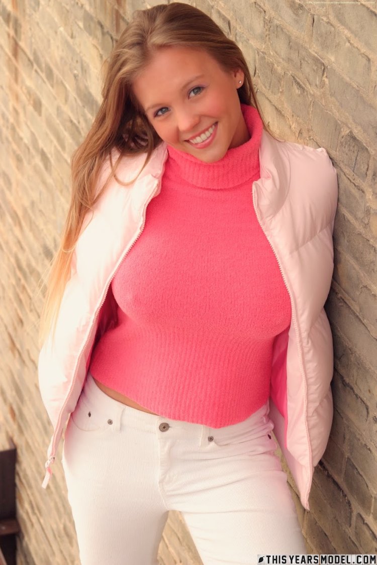 Beautiful breasts in a tank top