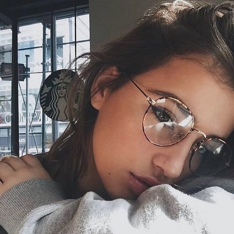 Beautiful girl with glasses 14 years old