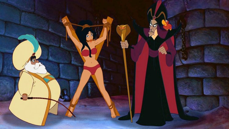 Aladdin cartoon Jasmine in bondage