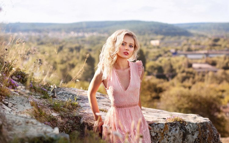 Beautiful blondes in nature