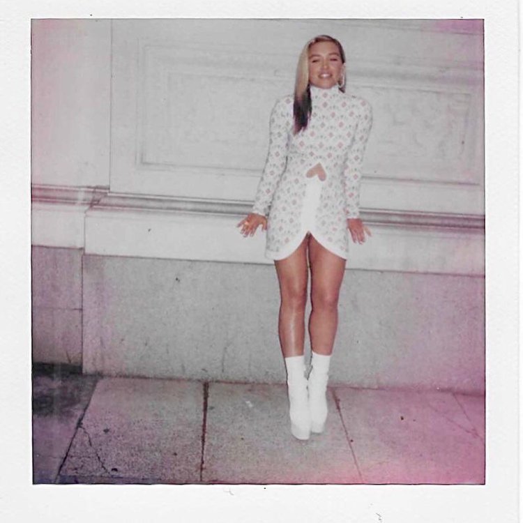 Florence Pugh in stockings