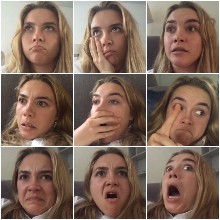 Florence Pugh makes faces