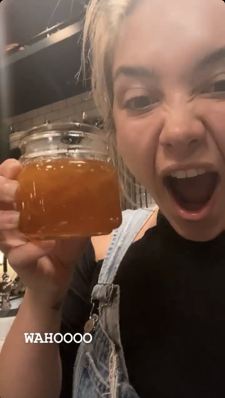 Who is Florence drinking eating burger photo