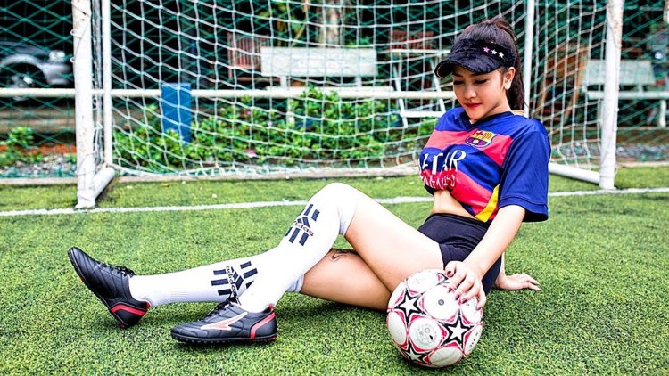 Girl with soccer ball