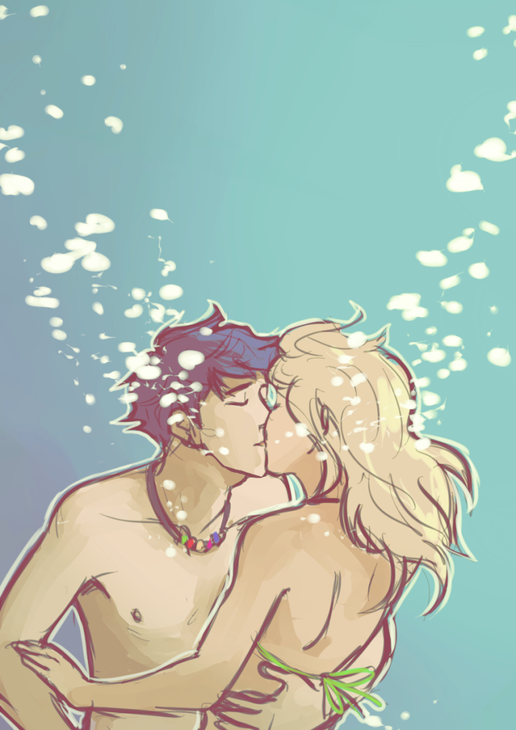 Percy and Annabeth kiss