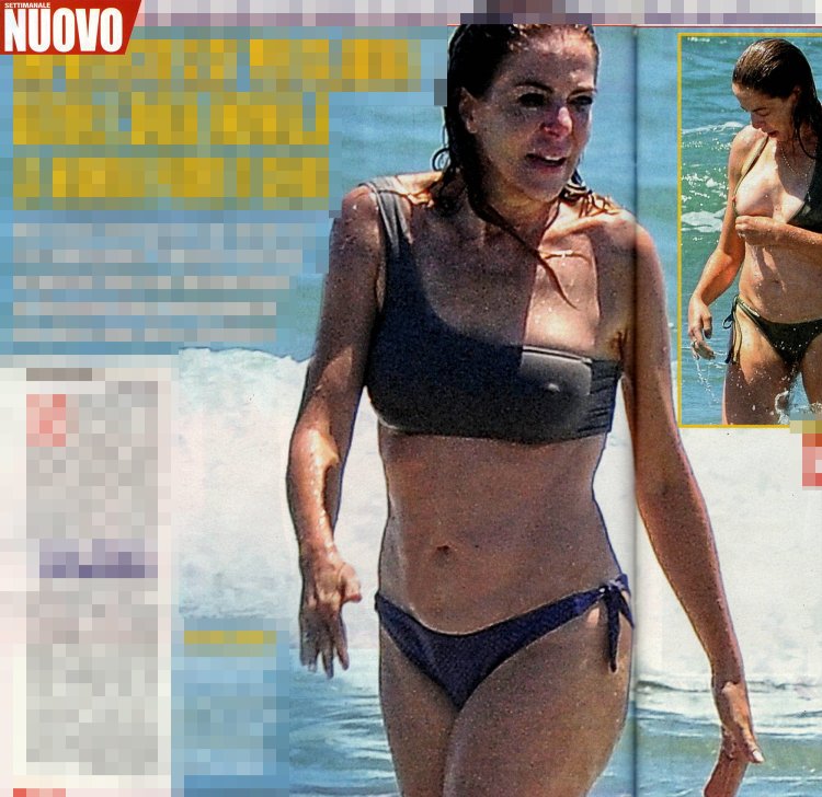 Claudia Gerini in a swimsuit