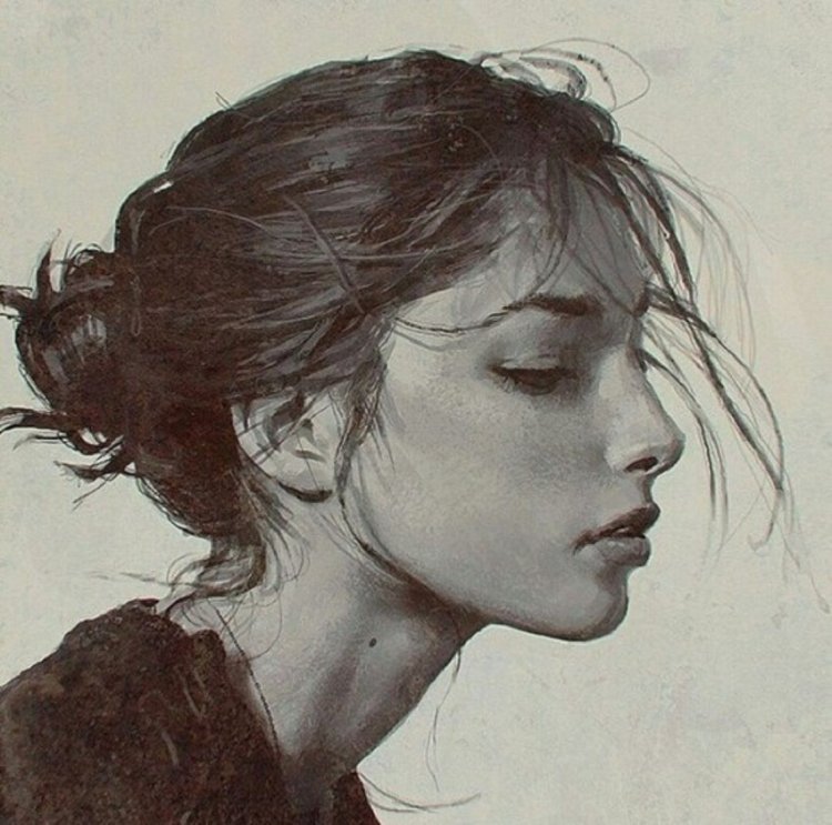 Portrait of a girl in profile