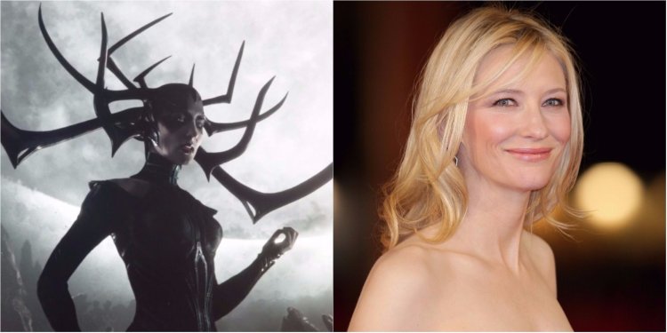 Actress Cate Blanchett as Goddess Hella