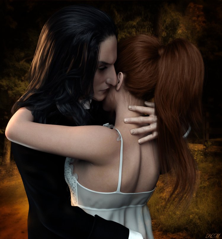 Ginny and Snape kiss