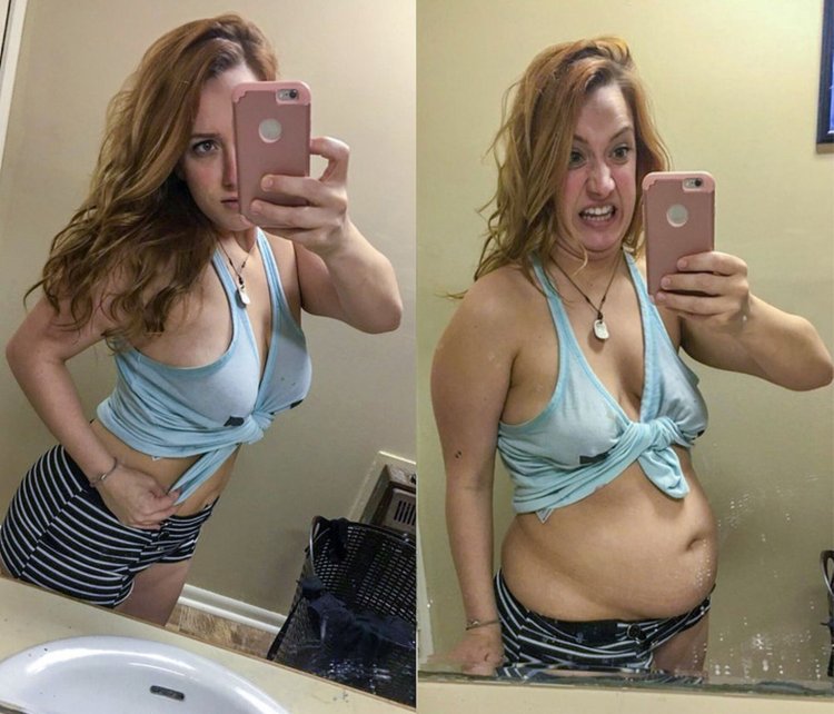 Selfie before and after