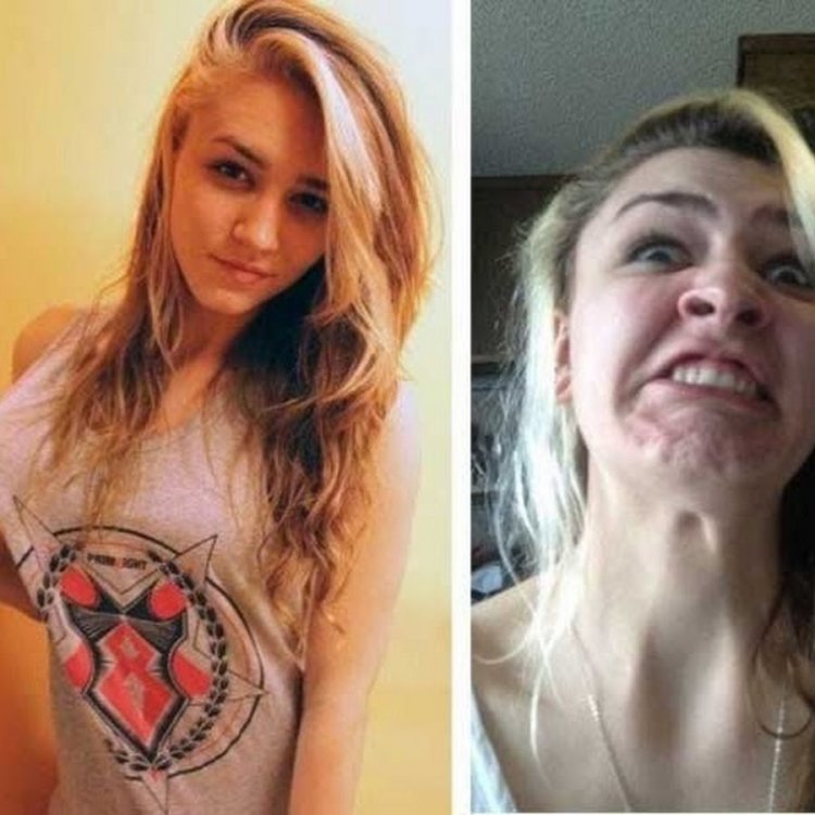 Pretty girl making a face