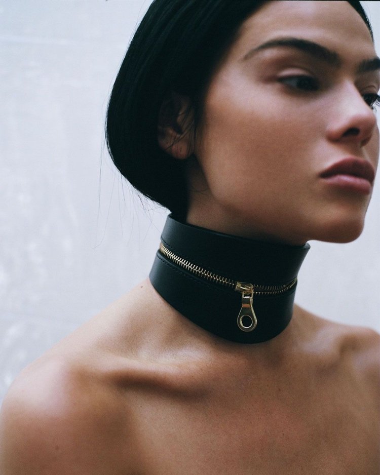 Woman in a collar