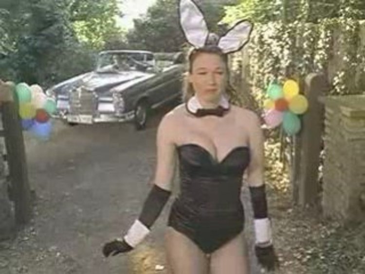 Rene Zellweger in a hare costume