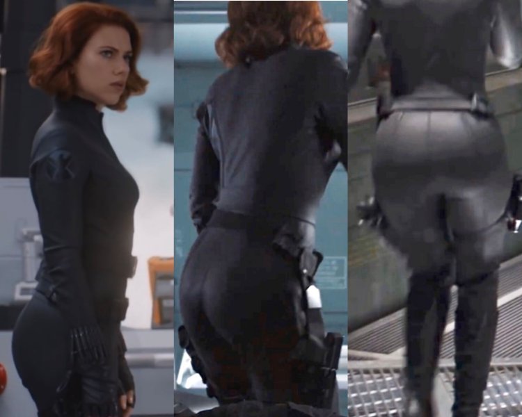 Scarlett Johansson in black widow costume