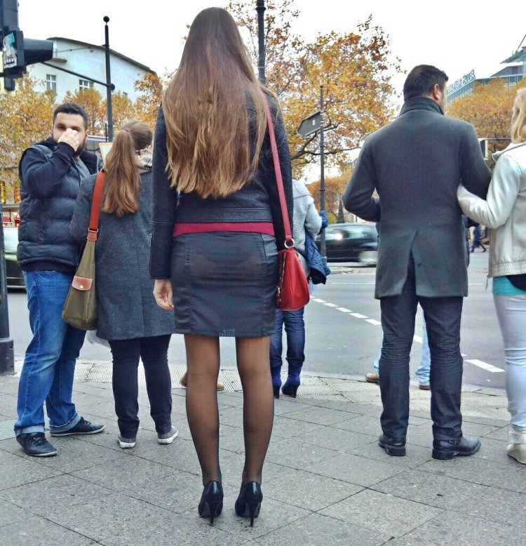 See through underwear on the street
