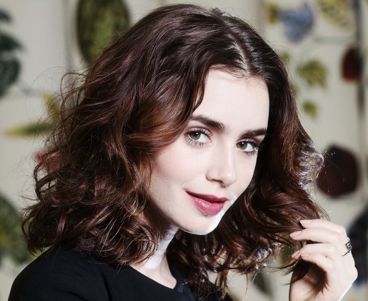 Lily Collins brunette