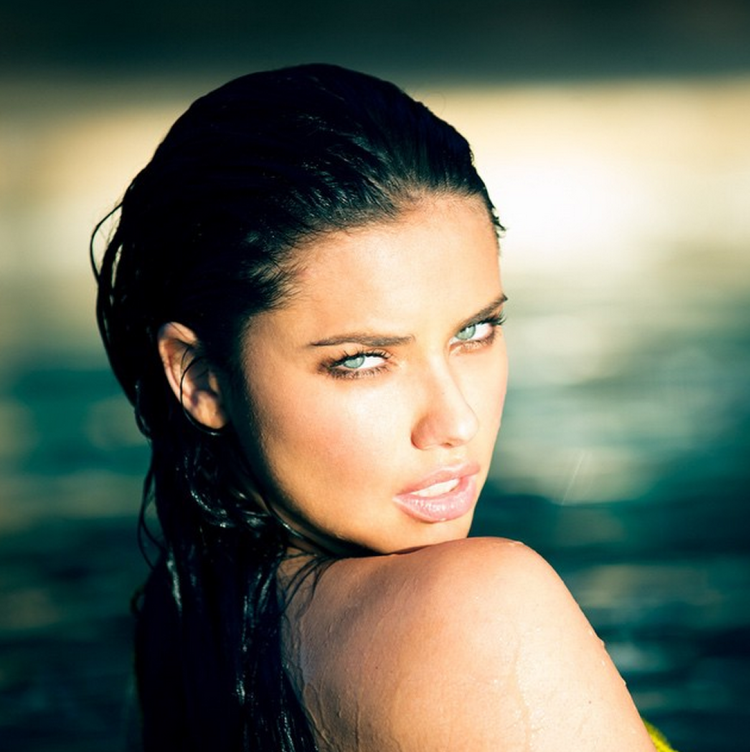 Adriana Lima in profile
