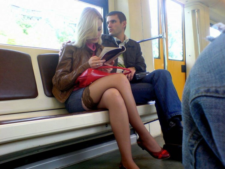 Stockings in public transport
