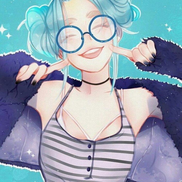 Girl with round glasses art