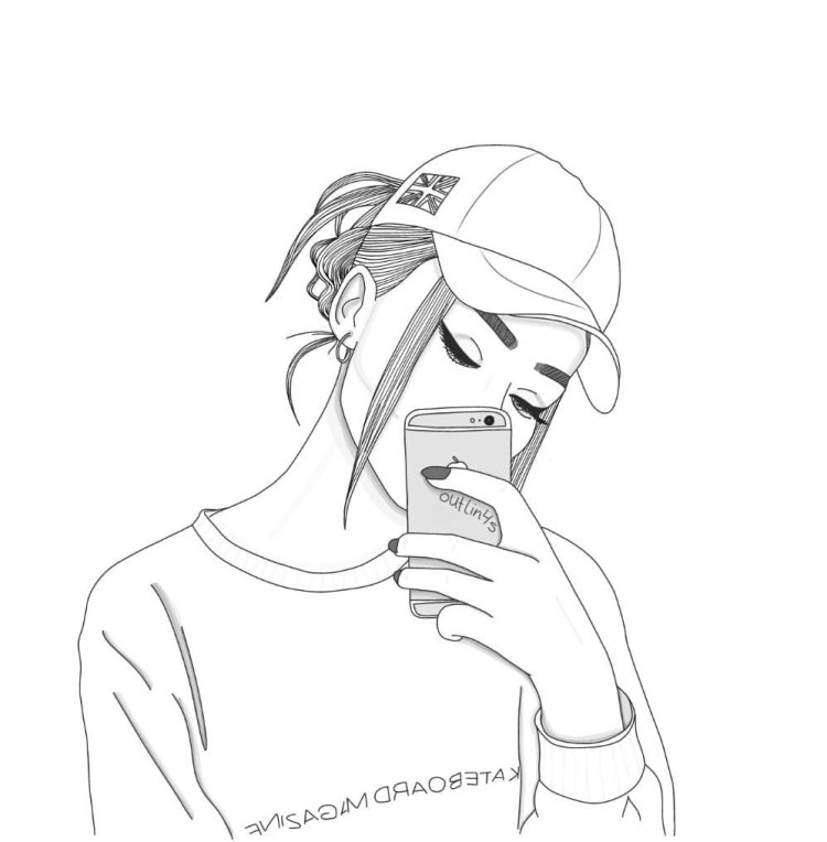 Printable drawings of a girl