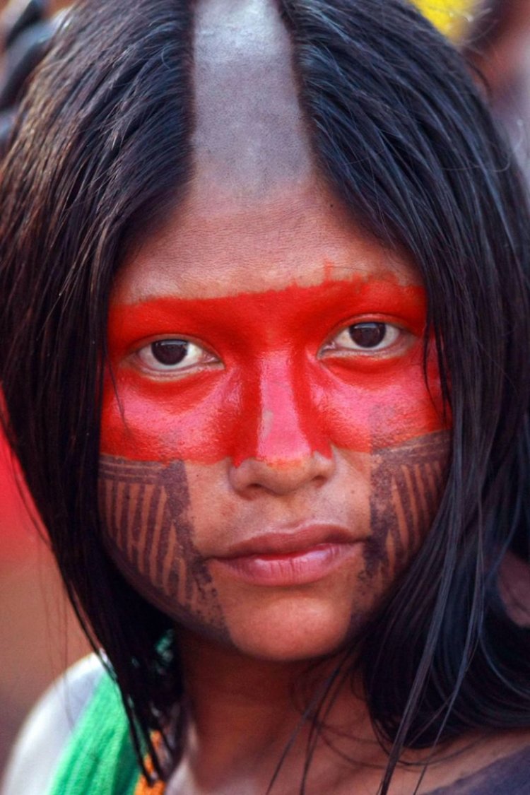 Painted faces of the Indians