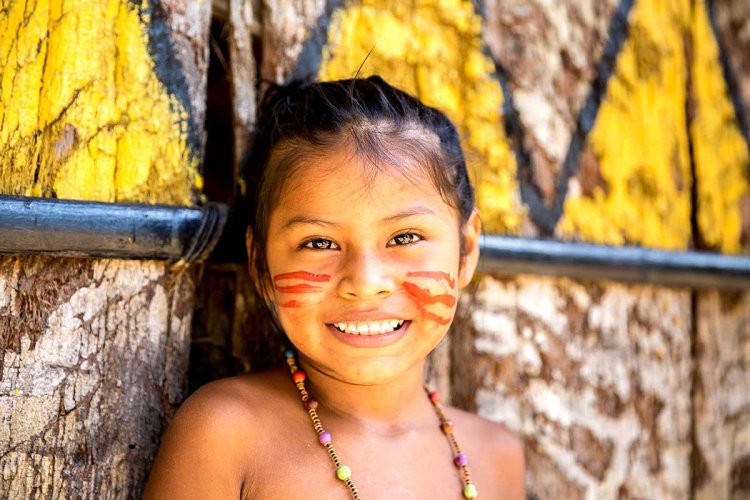 Wild tribes of Amazonia little girls