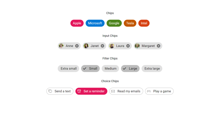 Chips interface element
