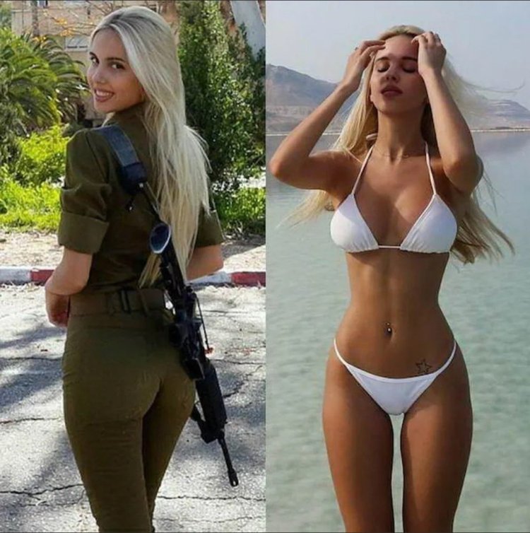 Pretty women in military uniform