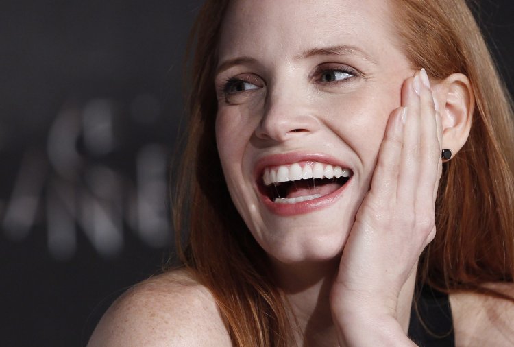 Jessica Chastain tongue