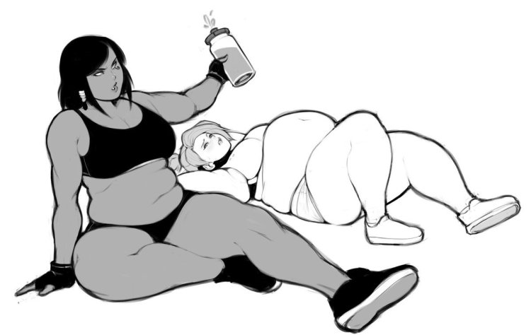 Chubby belly anime Weight gain Manga