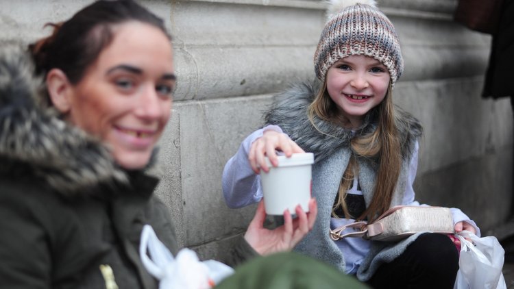 Little homeless girls
